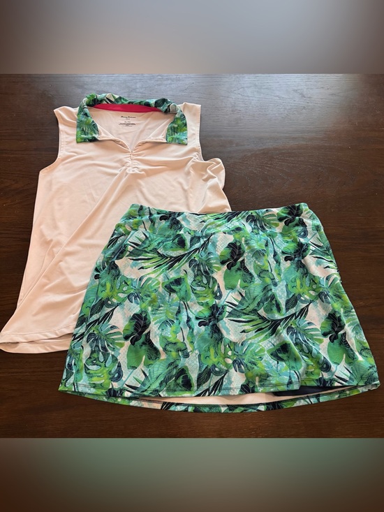 Tommy Bahama Dresses & Skirts - TOMMY BAHAMA Golf XL Collared Top & Tropical Print Skort 2-Pc Set UPF 50